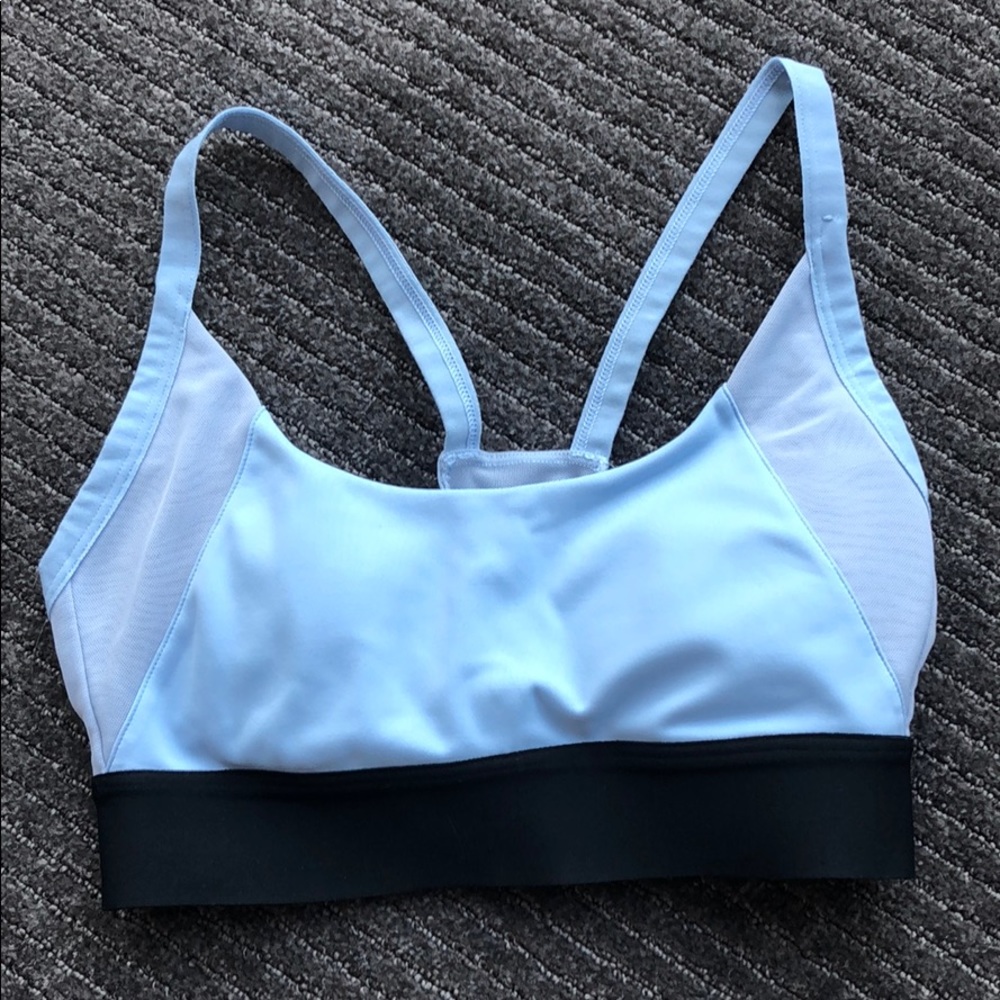 adidas light blue sports bra